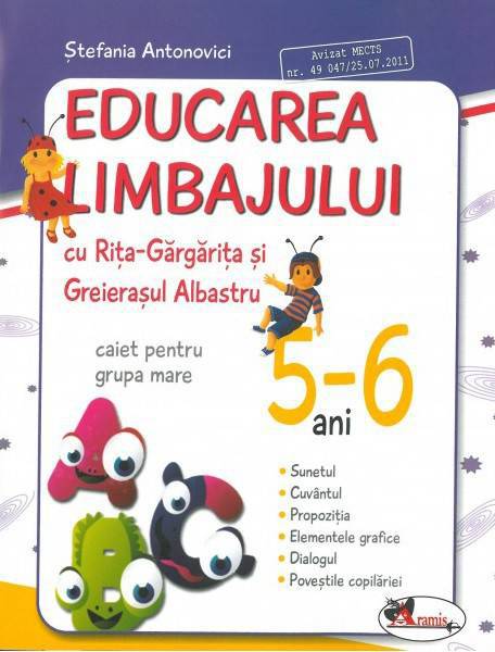 Educarea Limbajului Cu Rita Gargarita Si Greierasul Albastru Caiet