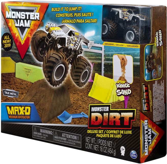 Masina Monster Jam - Set Max-D si kinetic sand