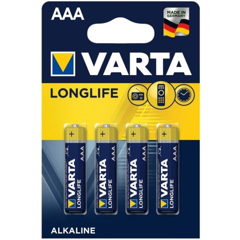 Baterie alcalina AAA LR03 Varta Longlife Blister 4 buc