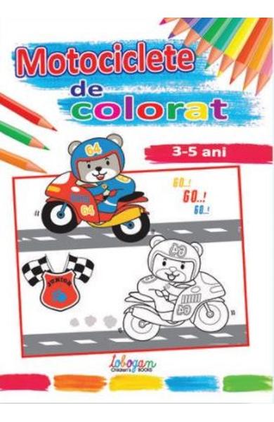 Motociclete de colorat. 3-5 ani