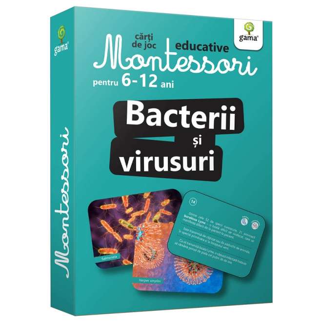 Bacterii si virusuri. Carti de joc Montessori pentru 6-12 ani