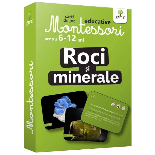 Roci si minerale. Carti de joc Montessori pentru 6-12 ani