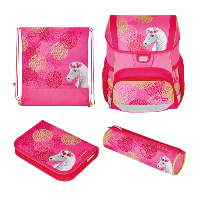 Ghiozdan echipat Herlitz Loop Plus, 37 x 31 x 22 cm, Bloomy Horse