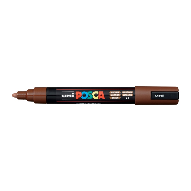 Marker cu vopsea Posca UNI PC-5M, 1.8 - 2.5 mm, maro