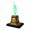 Puzzle 3D Statuia Libertatii noaptea, luminescent, 180 piese