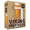 Pahar Viking, sticla, stand lemn, 480 ml - Viking Beer Horn