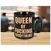 Cana uriasa "Queen Of Fucking Everything", 850 ml, negru