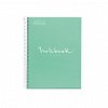 Caiet cu spira A5, 80 file, puncte, 2 perforatii, MiquelRius Emotions, menta