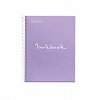 Caiet cu spira A5, 80 file, puncte, 2 perforatii, MiquelRius Emotions, lavanda