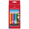 Creioane colorate Faber Castell, set 12 culori, cu radiera