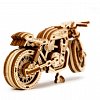 Puzzle mecanic din lemn, Wooden.City, Motocicleta Cafe Race, 85 piese