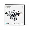 Joc de constructie magnetic PIXIO - Black and White Animals, 195 piese