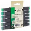 Markere Nassau Dual, set 6 nuante verde, 2 varfuri