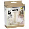 Set macrame bej si roz antic Boho, margele lemn, Folia