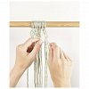 Set macrame bej si roz antic Boho, margele lemn, Folia