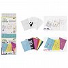 Kit broderie pe cartoane colorate perforate si imprimate cu animale, Folia