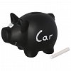Pusculita ceramica Porcusor inscriptionabil, 16 cm, cu cheie, negru