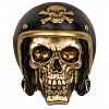 Pusculita polirasina Gold Skull with black helmet, forma craniu, 15 x 13 cm