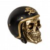 Pusculita polirasina Gold Skull with black helmet, forma craniu, 15 x 13 cm