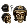 Pusculita polirasina Gold Skull with black helmet, forma craniu, 15 x 13 cm