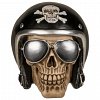 Pusculita polirasina Skull with black helmet and sunglasses, forma craniu, 16 x 13 cm
