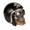 Pusculita polirasina Skull with black helmet and sunglasses, forma craniu, 16 x 13 cm