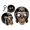 Pusculita polirasina Skull with black helmet and sunglasses, forma craniu, 16 x 13 cm
