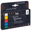 Markere pentru textile Kreul Opak, M, set 5 culori