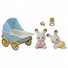 Figurine Sylvanian Families, Set Carucior Iepurasi Gemeni