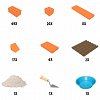Set constructie Teifoc, Caramizi cu mortar si accesorii, 6 ani