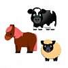 Set creativ Primele abtibilduri Animale de la ferma, 18 luni, Djeco