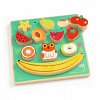 Puzzle din lemn si joc echilibru Fructe, 18 luni, Djeco
