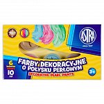 Tempera Astra, set 6 culori, 10 ml, perlate