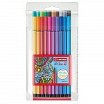Markere Stabilo Pen 68 Standard, varf rotund, 1 mm, set 20 bucati, etui plastic