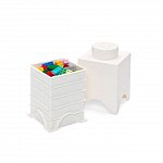 Cutie depozitare LEGO patrata, 1x1, alb