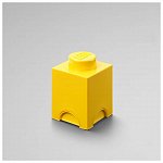 Cutie depozitare LEGO patrata, 1x1, galben