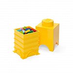 Cutie depozitare LEGO patrata, 1x1, galben