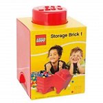 Cutie depozitare LEGO patrata, 1x1, rosu