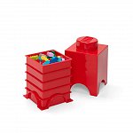 Cutie depozitare LEGO patrata, 1x1, rosu