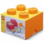 Cutie depozitare LEGO, 2x2, portocaliu