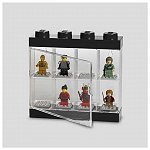 Cutie display minifigurine LEGO, 8 spatii, negru
