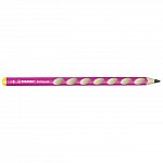 Creion grafit Stabilo, HB, ergonomic, stangaci, EASYgraph 321, roz