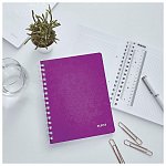 Caiet cu spira A5, PP, matematica, mov, Leitz