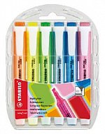 Textmarker Stabilo Swing Cool, set 6 bucati, pt plus gb plus ve plus abs plus tc plus vi, blister