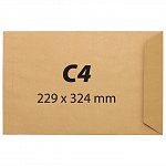 Plic C4, kraft, gumat, 90g-mp, 25-set