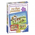 Puzzle animalute, 3x6 pcs