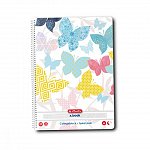 Caiet cu spira A4, 100 file, 70 g-mp, matematica, Enjoy Life