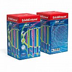 Pix ErichKrause Joy neon, cu mecanism, 0.7 mm, albastru, corp diverse culori