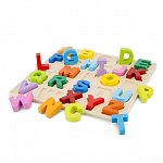 Puzzle lemn Alfabet Litere Mari, New Classic Toys
