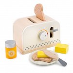 Set toaster din lemn New Classic Toys, Alb
